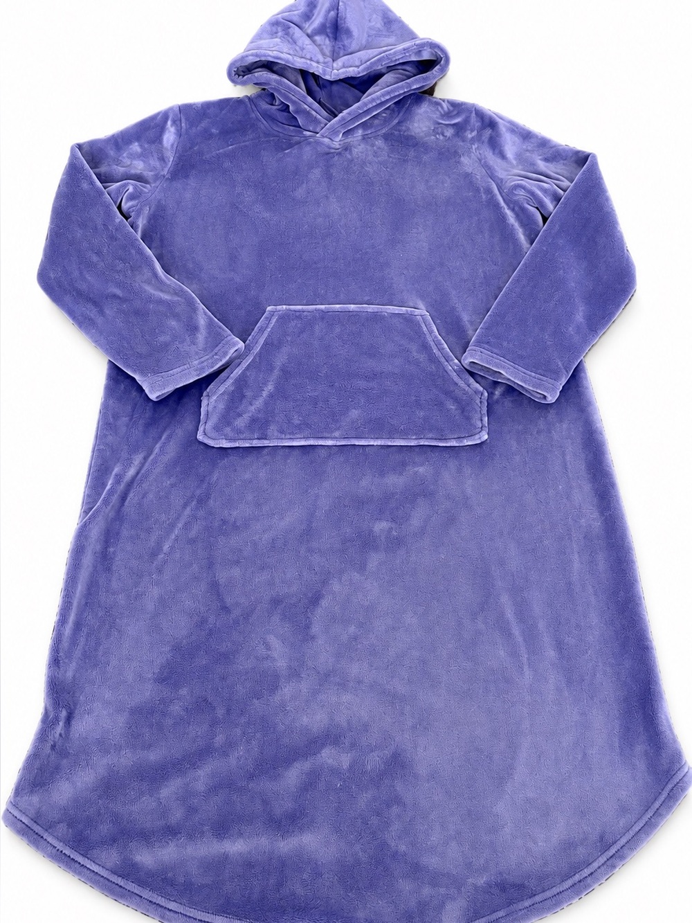 Womens Plush Hooded Night Dress - Purple
